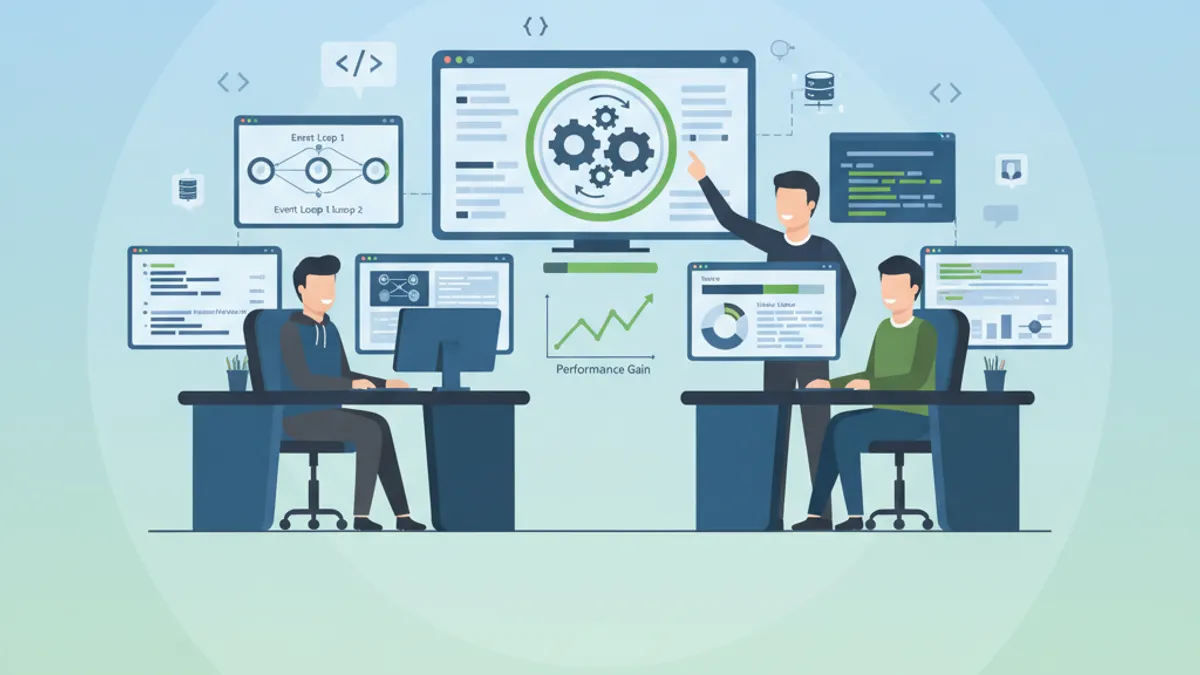 Node.js performance optimization with event loop and clustering