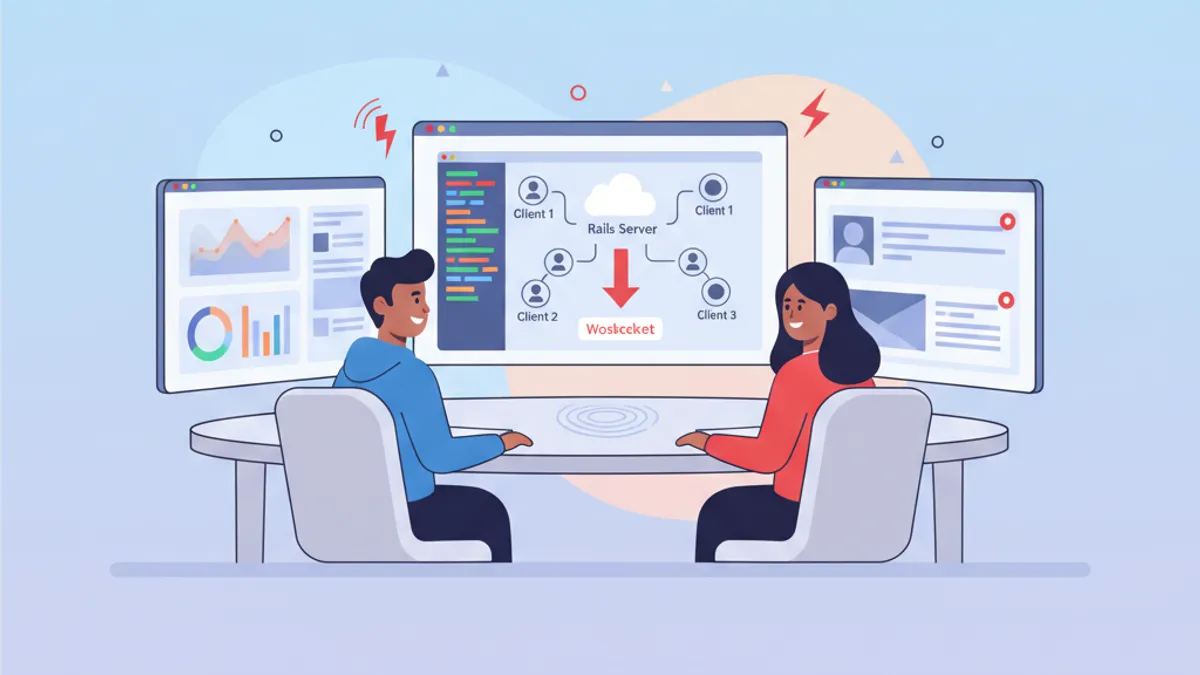 Action Cable and WebSockets in Ruby on Rails deep dive illustration