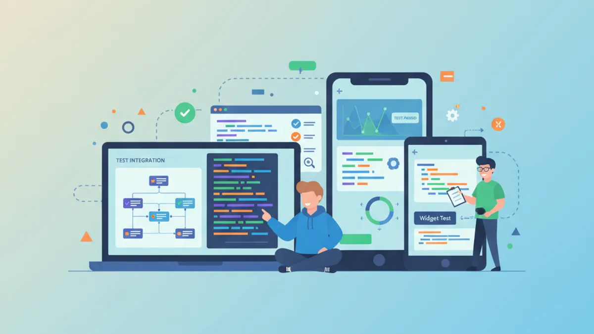 Flutter widget test, entegrasyon testi ve golden test konularini kapsayan 2026 mulakat hazirligi rehberi