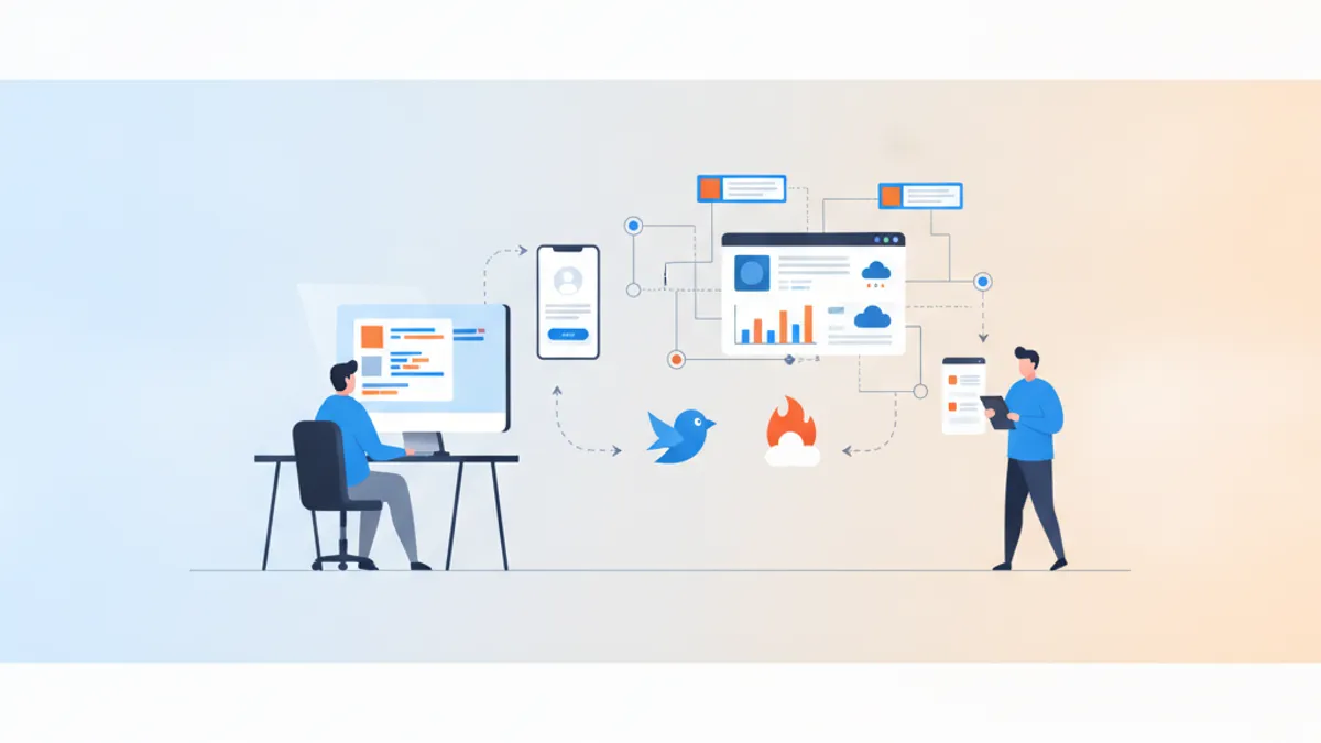 Flutter and Firebase integration showing authentication and Firestore database architecture