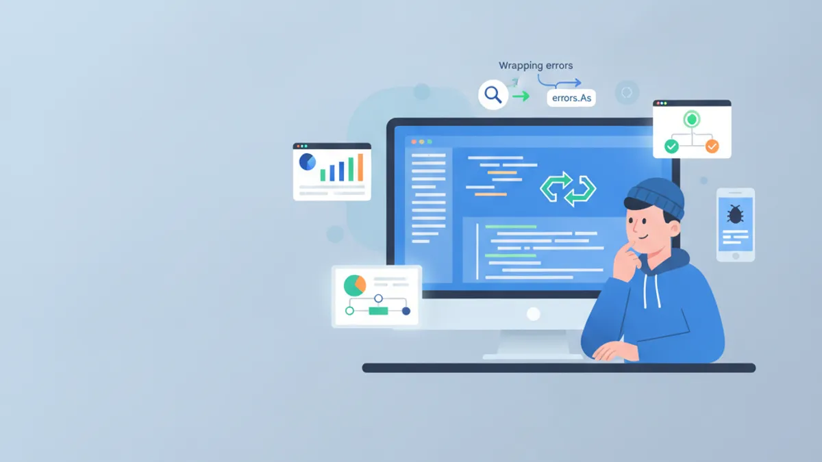 Diagrama de patrones de manejo de errores en Go con wrapping y errores centinela