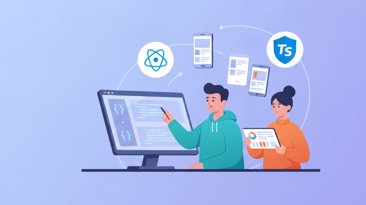 Arquitectura type-safe React Native TypeScript con código y dispositivos móviles