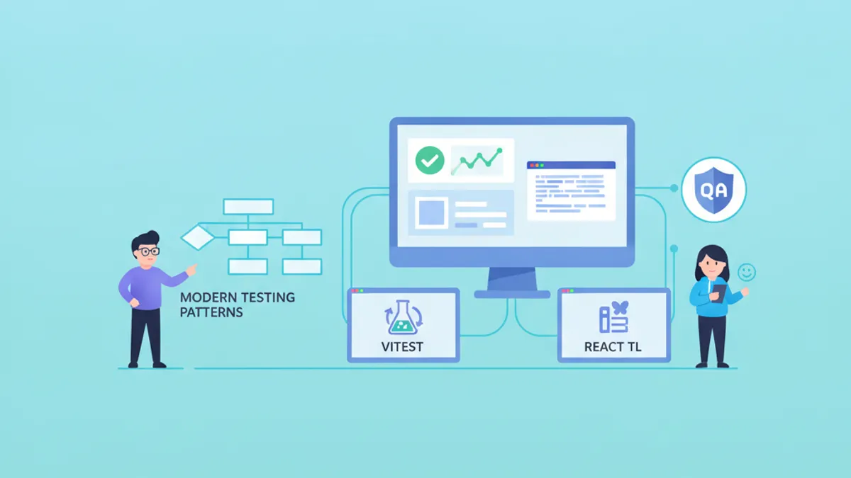 React Testing in 2026 with Vitest and React Testing Library workflow diagram