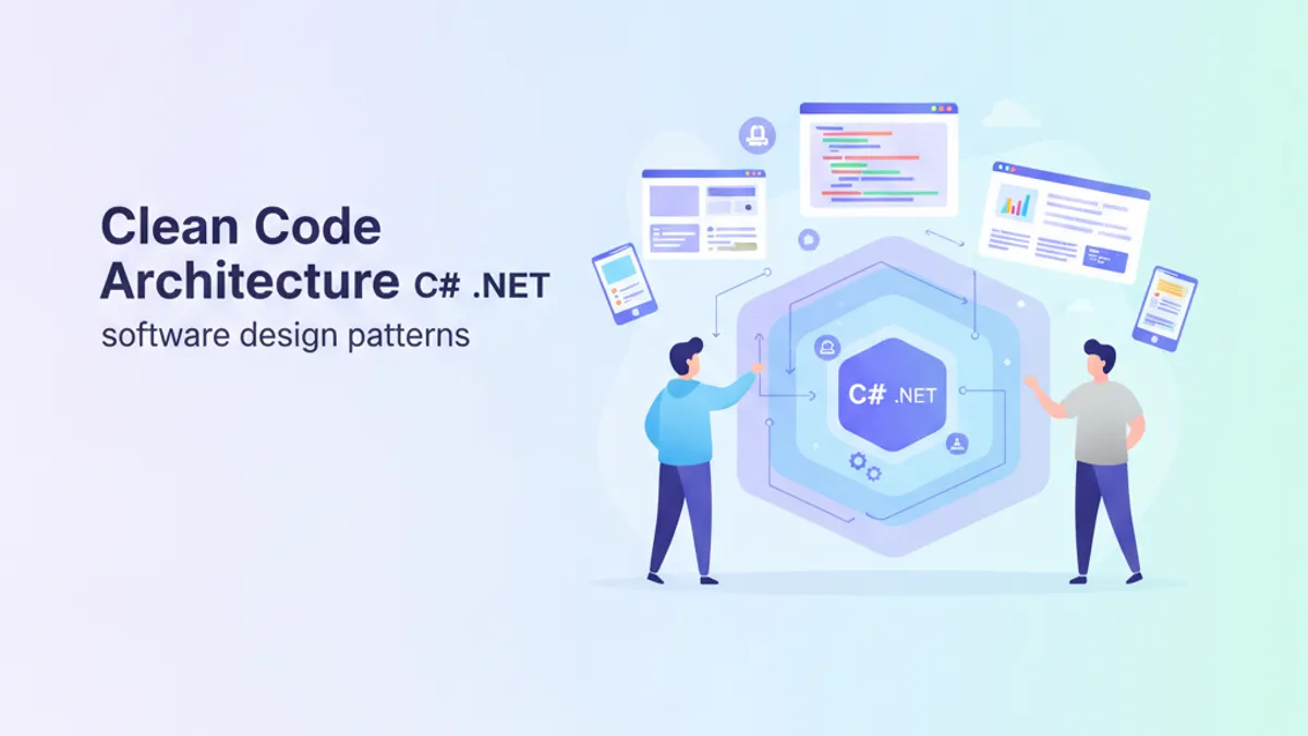 Clean Code Architecture diagram showing layered software design in C# .NET