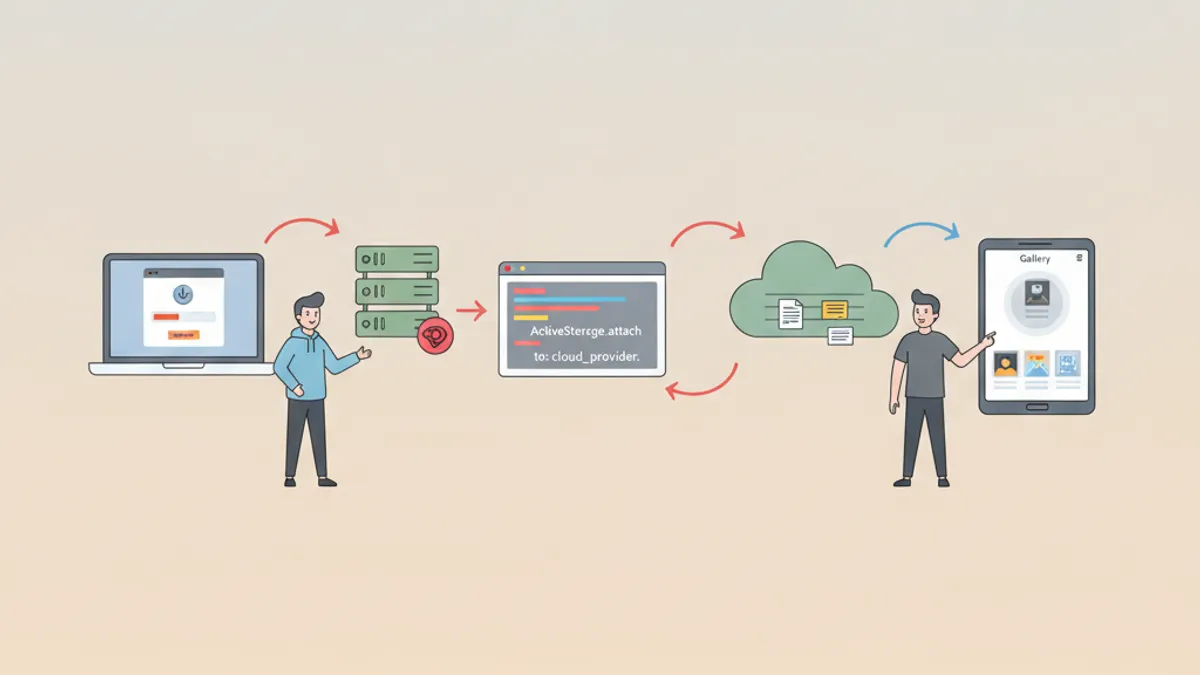 Rails Active Storage file upload architecture with cloud storage integration