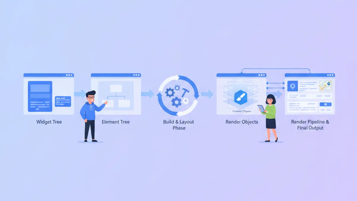 Flutter Custom Render Objects rendering pipeline visualization