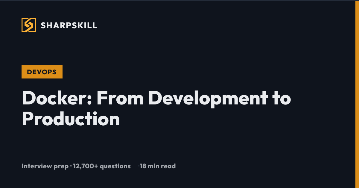 Docker: From Development to Production - Guide 2026 | SharpSkill