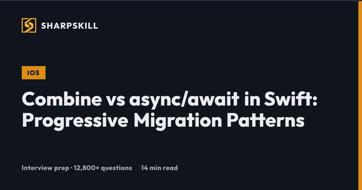 Combine vs async/await Swift: Progressive Migration Guide | iOS 2026 ...