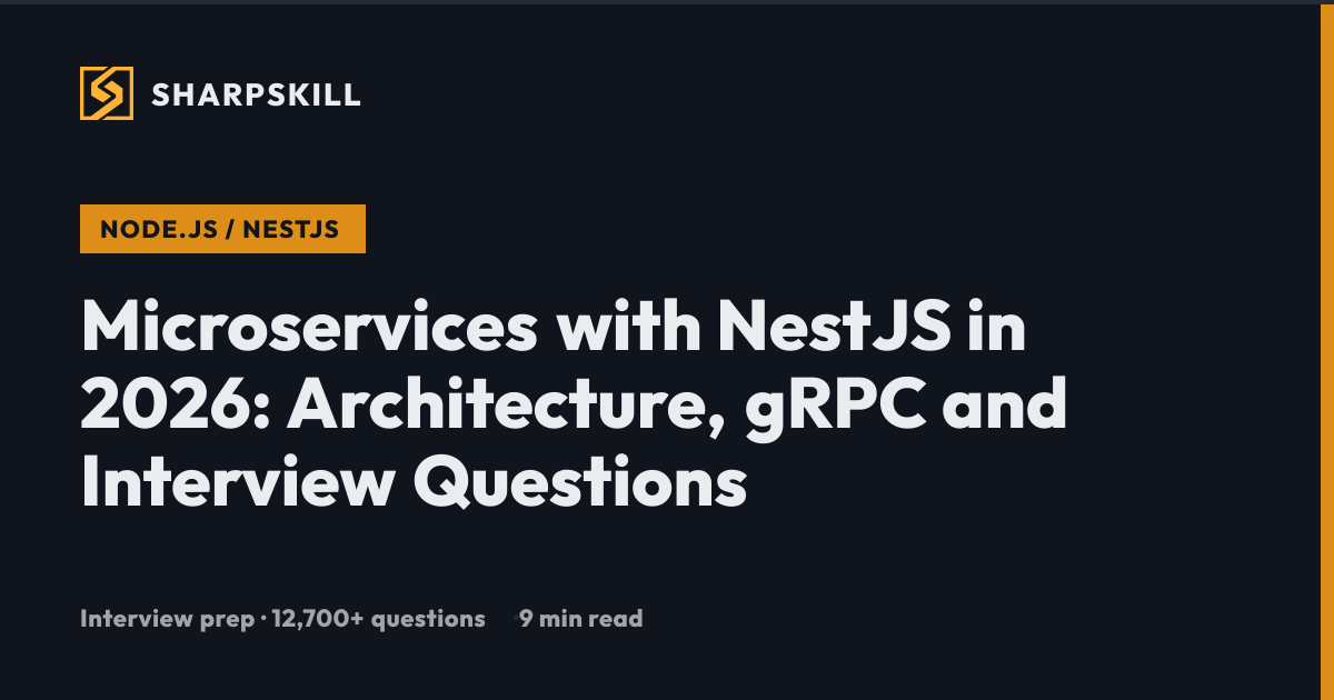 NestJS Microservices with gRPC in 2026: Architecture & Interview Guide ...