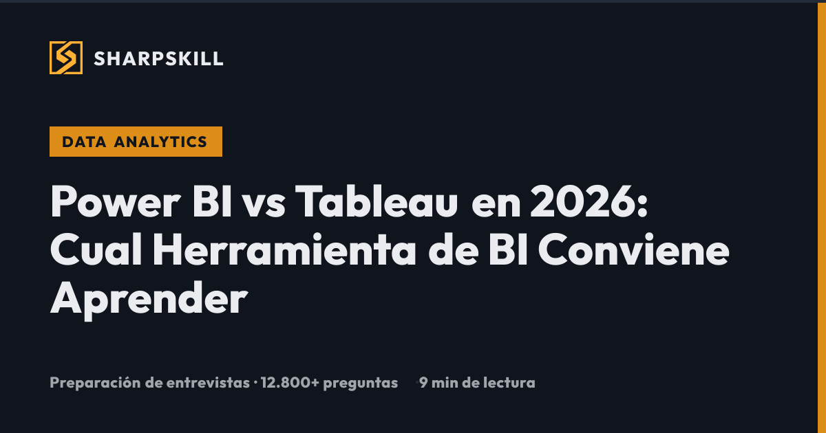 Power BI vs Tableau 2026: Guia Comparativa Completa | SharpSkill