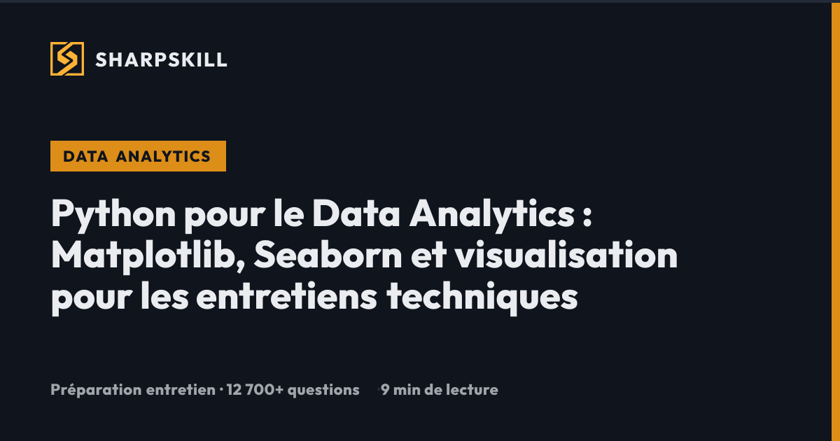 Python Matplotlib Seaborn : visualisation pour entretiens 2026 | SharpSkill