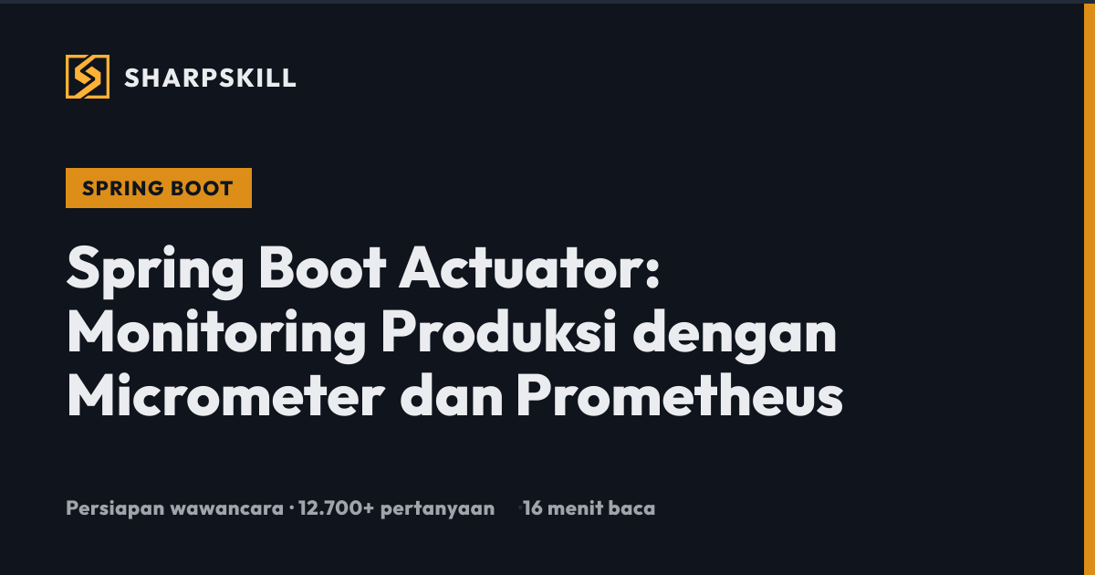 Spring Boot Actuator Monitoring 2026 - Micrometer dan Prometheus ...