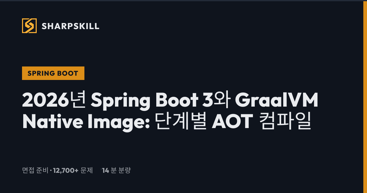 GraalVM Native Image Spring Boot 3 - 완벽한 AOT 가이드 2026 | SharpSkill