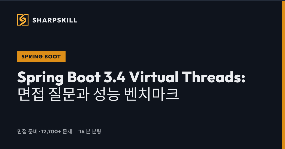 Spring Boot Virtual Threads 면접 - 2026 가이드 | SharpSkill