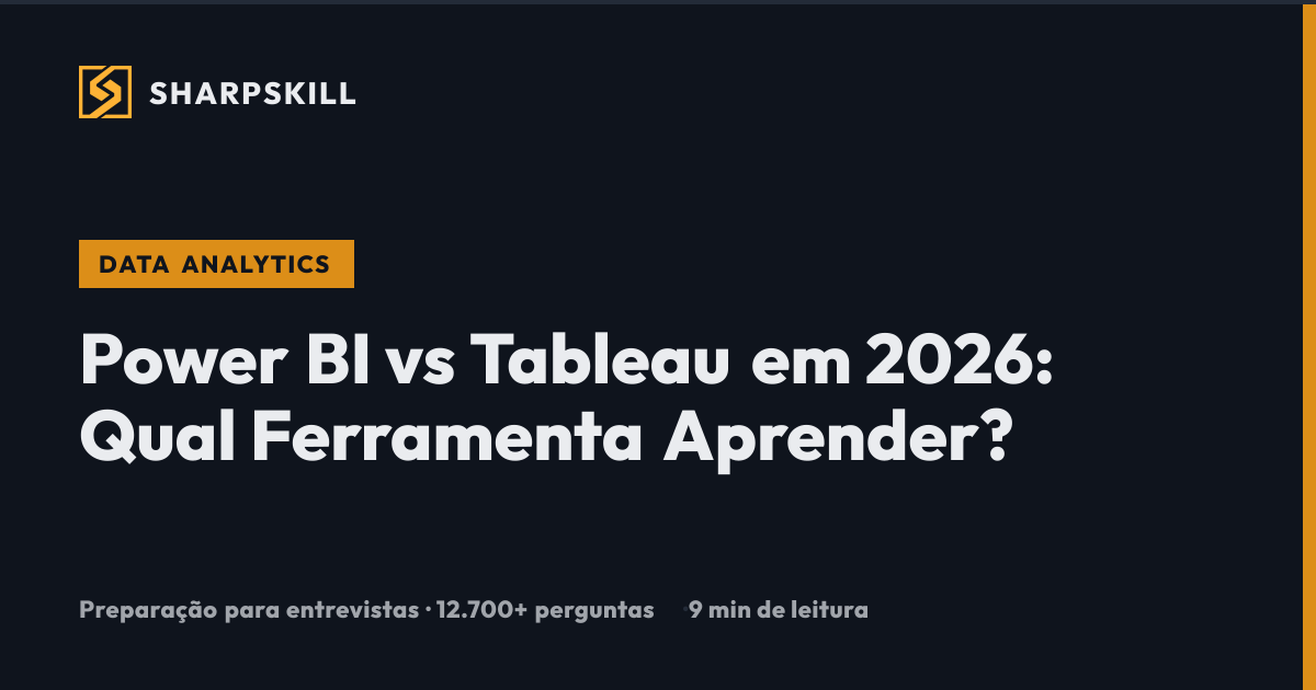 Power BI vs Tableau 2026: Comparativo Completo de BI | SharpSkill